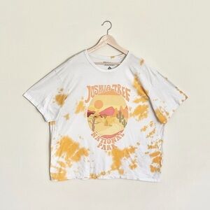 National Park Foundation Joshua Tree Tie Dye Yellow White T Shirt Adult size XXL